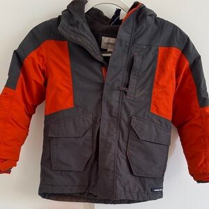 Lands' End Boys' Orange and Gray Winter Coat